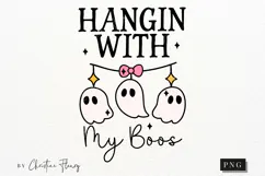 Hanging With My Boos Halloween PNG | Coquette Girly PNG Product Image 1