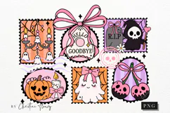 Coquette Stamp Halloween PNG | Coquette Girly PNG Product Image 1
