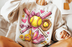 Softball Girly PNG Sublimation, Softball Mama PNG, Sports Product Image 1