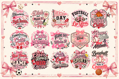 Coquette Sports Quotes Bundle | Trendy Feminine Clipart Product Image 2