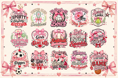 Coquette Sports Quotes Bundle | Trendy Feminine Clipart Product Image 5