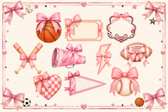 Coquette Sports Quotes Bundle | Trendy Feminine Clipart Product Image 6