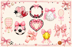Coquette Sports Quotes Bundle | Trendy Feminine Clipart Product Image 3