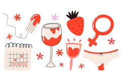 Menstrual Cycle &amp; Women's Health Clipart Set 28 Period Product Image 2