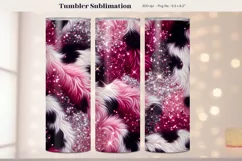 Girly Tumbler Wrap Glitter Cow Print Tumbler Sublimation