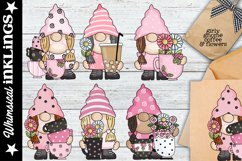 Girly Gnomes Coffee and Flowers Sublimation Clipart Product Image 1