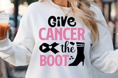 Give cancer the boot SVG ,Breast Cancer SVG Product Image 1