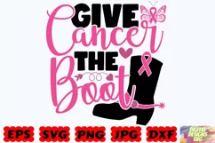 Give Cancer The Boot SVG | Cancer SVG | Breast Cancer SVG Product Image 5