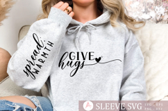 Give hugs Sleeve SVG Design Product Image 1