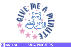 Funny Cat Hand-Drawn SVG PNG Sublimation Design Product Image 1
