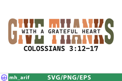 Give Thanks Thanksgiving Clipart And Lettering SVG Design Product Image 1