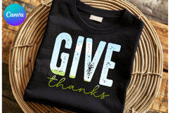 Give thanks Fall Autumn Canva Frame Shirt Design Product Image 1