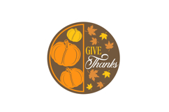 Give Thanks Fall Round Sign Laser Cut SVG Template Product Image 2