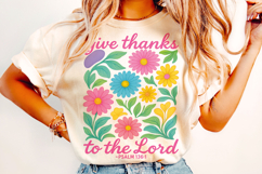 Give Thanks To The Lord PNG, Floral Christian PNG, Jesus PNG Product Image 1