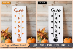 Give Thanks SVG File | Fall Porch Sign | Fall Sign Product Image 1
