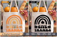 Give Thanks SVG File | Fall Retro SVG Product Image 2