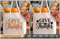 Give Thanks SVG File | Fall SVG | Autumn SVG Product Image 2