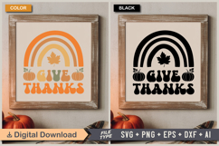 Give Thanks SVG File | Fall Retro SVG Product Image 5