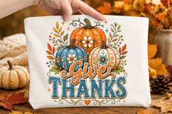 Give Thanks Png, Floral Fall Pumpkin Product Image 2