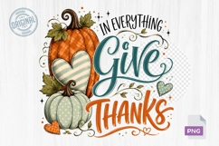 Give Thanks Pumpkin Heart Autumn PNG Sublimation Design Product Image 1