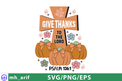 Give Thanks To The Lord Christian Thanksgiving Bible Quote Product Image 1