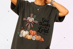 Give Thanks To The Lord PNG, Floral Fall Shirt Design Product Image 3