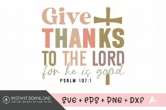 Give thanks to the lord for he is good SVG, Autumn Bible SVG Product Image 1