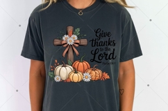 Give Thanks To The Lord PNG, Floral Fall Shirt Design Product Image 4