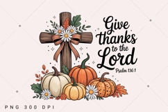 Give Thanks To The Lord PNG, Floral Fall Shirt Design Product Image 2