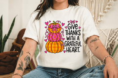 Give Thanks With a Grateful Heart PNG, Thanksgiving Design Product Image 3