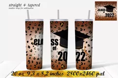 Class of 2022 tumbler,Leopard Senior tumbler,Skinny tumbler Product Image 1