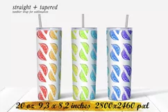 Colorful lemons tumbler,20 oz skinny tumbler sublimation Product Image 1
