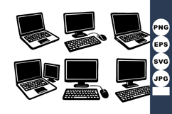 Laptop and desktop computer vector with keyboards and mice Product Image 1