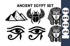 Ancient Egypt symbols vector with pyramids scarab eye of ho Product Image 1