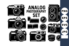 Analog photography with vintage cameras film rolls and lens Product Image 1