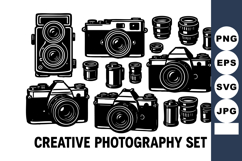 Creative photography vintage and modern cameras with lenses Product Image 1