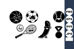 Sports equipment collection with basketball soccer baseball Product Image 1