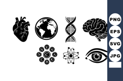 Human heart globe dna strand brain atomic structure molecule Product Image 1