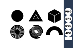 Abstract black geometric shapes vector icons including circl Product Image 1