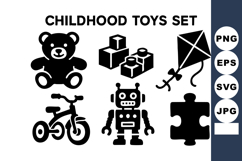 Childhood toys with teddy bear robot bike kite puzzle block Product Image 1