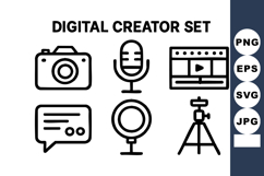 Digital creator with camera microphone chat bubble ring lig Product Image 1