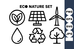 Eco nature with renewable energy, water drop, recycling, tr Product Image 1