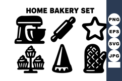 Home bakery with kitchen mixer rolling pin cupcakes oven mi Product Image 1