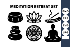 Meditation retreat with lotus mandala incense and meditatio Product Image 1