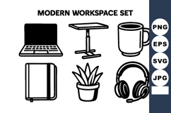 Modern workspace with laptop, adjustable desk, coffee mug, Product Image 1