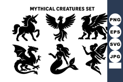 Mythical creatures with unicorn phoenix griffin dragon merm Product Image 1