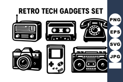 Retro tech gadgets with vintage camera caste radio game con Product Image 1