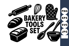 Bakery tools with rolling pin whisk oven mitt bread loaf sp Product Image 1