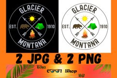 Glacier National Park Png, Retro US National Park T Shirt Product Image 1