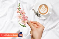 Gladiolus Flower Sticker, Floral Sticker, Flower Art Sticker Product Image 1